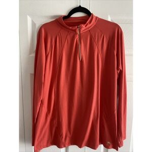 Court Haley Gold Label Quarter Zip Pullover Womens Size XL Coral Activewear Poly